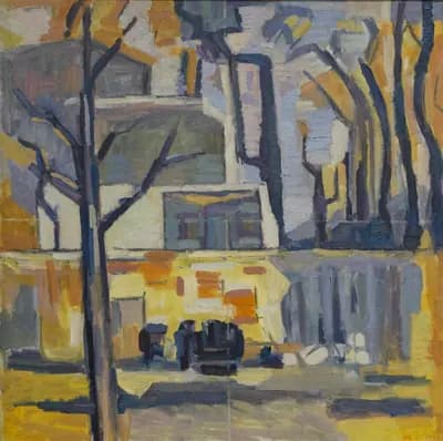 Городской пейзаж (2003). Никкарев В. (р. 1940). холст, масло, 74,5×74,5 см