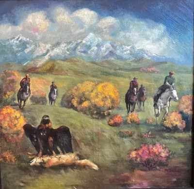 Беркутчи. Тюлькиев Бексеит (1955–1998). холст, масло, 150×150 см