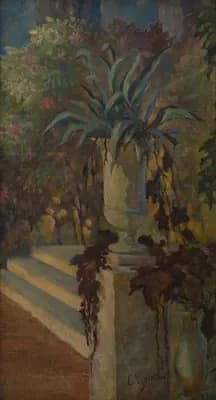 Лестница. Цветы (1955). Чуйков Семён (1902–1980). холст, масло, 110×60 см