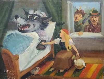 Красная шапочка (1990). Скринников. холст, масло, 60×80 см