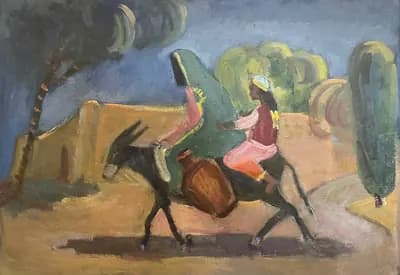 Женщина в прошлом (1950). Калонтаров Маркел (1908–1994). картон, масло, 71×50 см