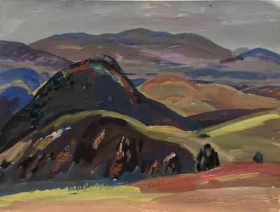Горные мелодии (1976). Дужнов Анатолий (1942–2003). бумага, гуашь, 50×35 см