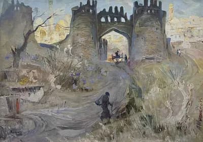 Ворота (1991). Жибоедов Анатолий (1939–2011). холст, масло, 49,5×69 см