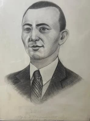 Портрет М.Иманжанов (1958). Ниязбеков Шакен. бумага/карандаш, 40х30 см