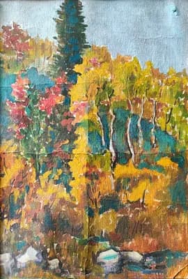 Пейзаж Осень. Соловьев Николай (1905–1969). картон, масло, 49,5×34,5 см