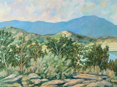 Баянауыл, Сабынды көл (2023). Игембаев А. (р. 1954). холст, масло, 60×80 см