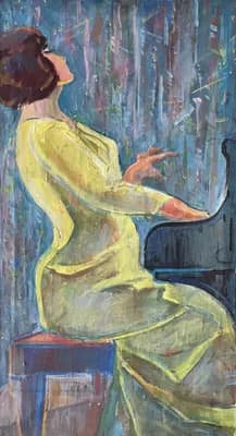 Женщина за роялем. Никонов Анатолий (1938–2018). холст, масло, 91×50 см