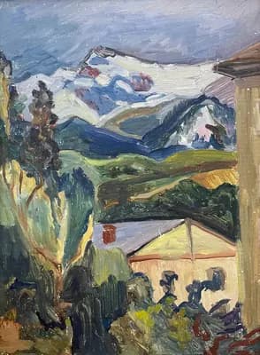 Алма-Ата (1974). Дужнов Анатолий (1942–2003). картон, масло, 35×25 см