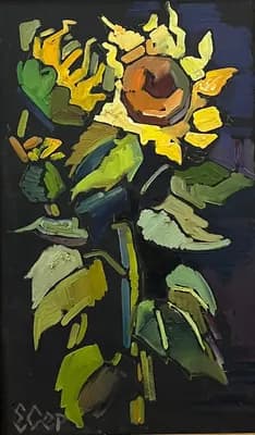 Подсолнух. Есмагамбетов Серик (1961–2006). холст, масло, 48×80 см