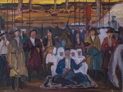 Сабан той (1967). Школьный А. (1926–2019). картон, масло, 60×45 см