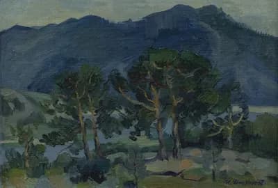 Сосны в Баян-Ауле (1985). Джунусов Марат (1947–1999). холст, масло, 60×50 см