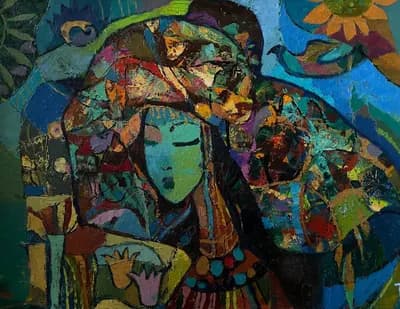 Девушка в шляпе. Тагенова Г. (р. 1962). холст, масло, 95×72 см