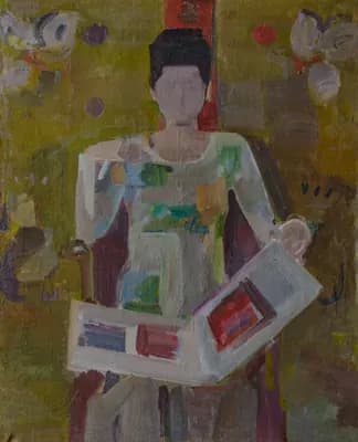 Девочка с книгой (1975). Мамбеев Сабур (1928–2017). неизвестно, 123×100 см