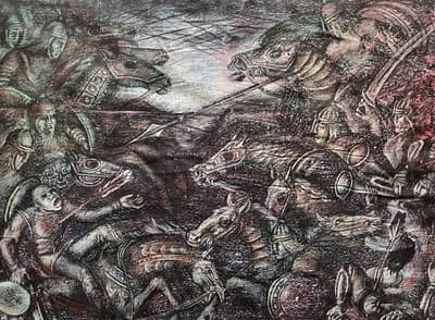 Эскиз Кобыланды (1976). Мухамедкаримов М.. бумага, перо