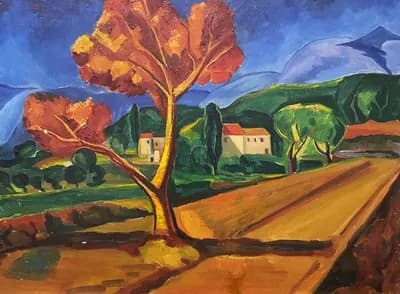Красная дорога (1992). Лукин В. Д. (р. 1952). холст, масло, 80×60 см