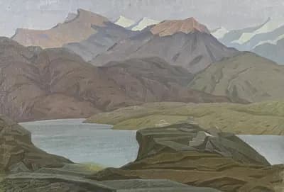 Озеро в горах. Ходяков В. (р. 1951). холст, масло, 70×100 см