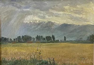 Дождь (1988). Яровая Н. Г. (р. 1930). картон, масло, 50×70 см