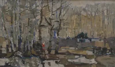 Весенний разлив (1970). Камелин Юрий (1945–2007). холст, масло, 80×50 см