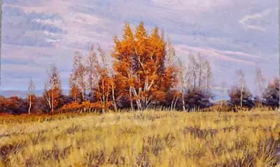 Осень. Сарыарка. Проценко В. (р. 1961). холст, масло, 55×90 см