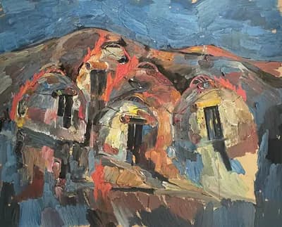 Без названия. Романов Сахи (1926–2002). картон, гуашь, 80×100 см