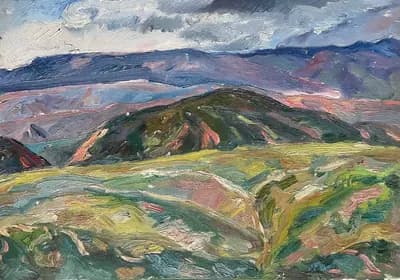 Горная мелодия (1975). Дужнов Анатолий (1942–2003). картон, масло, 50×35 см