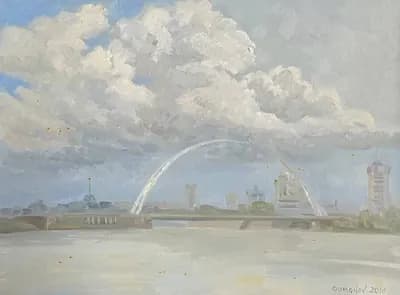 Касаясь облаков (2016). Гомонов Л.. холст, масло, 60×80 м