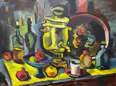 Ночной натюрморт (2002). Есмагамбетов Серик (1961–2006). холст, масло, 84×64 см