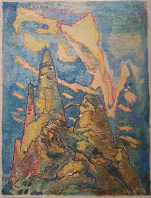 Без названия (1943). Калмыков Сергей (1891–1967). бумага, акварель, 24×18,3 см
