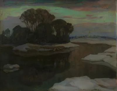 Тишина (1972). Кузнецова Виленина (1927–2010). холст, масло, 70×55 см