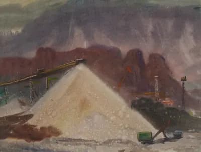 Гравийный завод (1973). Горбунов Леонтий (1929–2016). бумага, акварель, 66×44 см