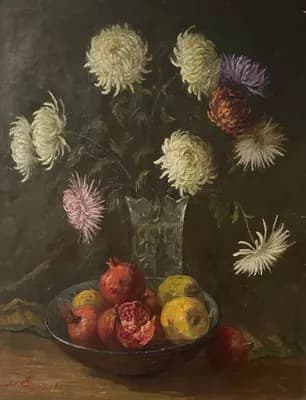 Хризантемы (1988). Есин Михаил (1922–2002). холст, масло, 100×80 см