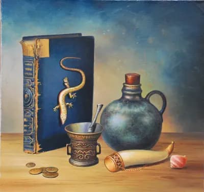Натюрморт с книгой. Прайс В.. холст, масло, 40×37 см