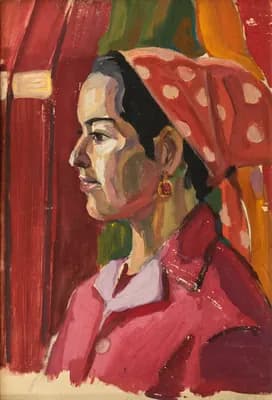 Женский портрет. Сариев Шаймардан (1937–1988). картон, масло, 50×35 см
