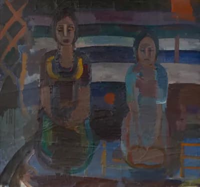 Мать и дочка. Мамбеев Сабур (1928–2017). холст, масло, 105×96 см