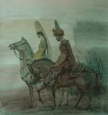Дорога в Египет (2010). Баян Гани (р. 1949). бумага, акварель, 41×44 см