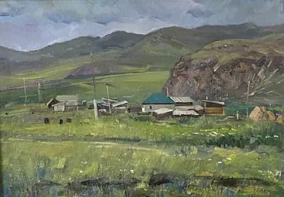 Горный Алтай (2018). Хамиров Ербол (1959–2024). холст, масло, 50×70 см