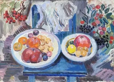 Фрукты и овощи. Лысенко Павел (1928–2017). бумага, гуашь, 71×51 см