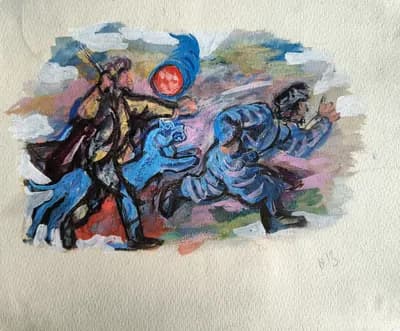 Гуашь №13. Исабаев Исатай (1936–2007). гуашь, 29×24 см