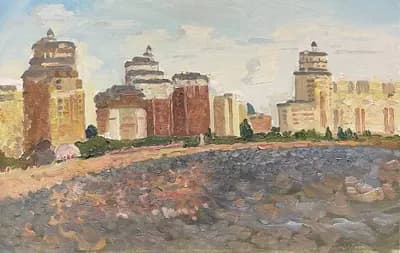 Виды Астаны. Жуванишев Т.. холст, масло, 40×60 см