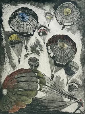 Парашютисты. Дячкин Андрей (1930–2017). офорт, 50×70 см